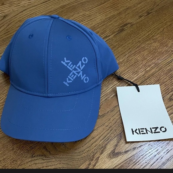 KENZO Cross Logo Print Baseball Cap Blue 5AC221 F21 70 NWT - Picture 4 of 10